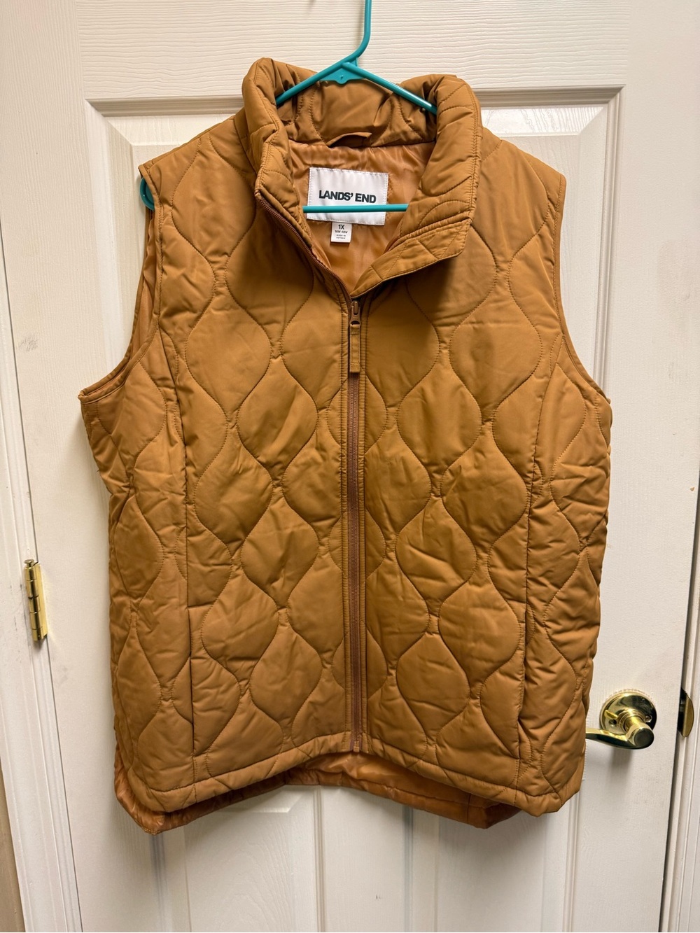 Lands' End Women's Quilted Puffer Vest - Camel Brown